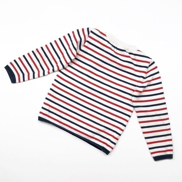 H&M L.O.G.G. little boys red/navy/white striped knit sweater - Picture 2 of 4